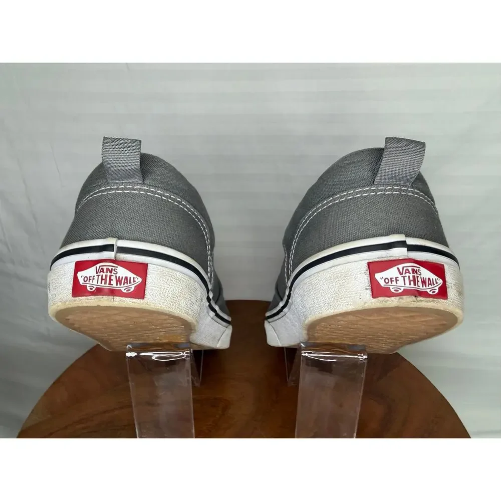 Vans Asher Slip-On Gray Canvas Sneakers Youth 7 Women’s 8.5 Casual Shoes